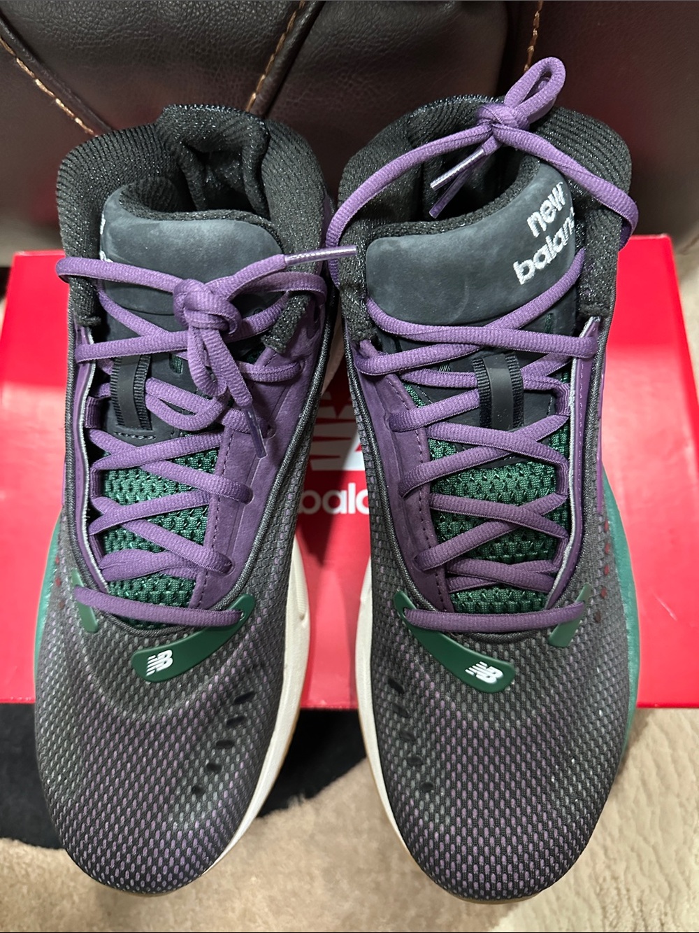 New Balance Men’s Purple and Green Athletic Sneakers